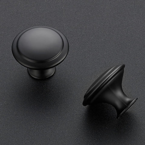 Ravinte matte black round knob packaging view for premium hardware.