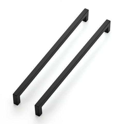 Ravinte matte black square cabinet handle, 13 inch length, for a sleek kitchen upgrade.