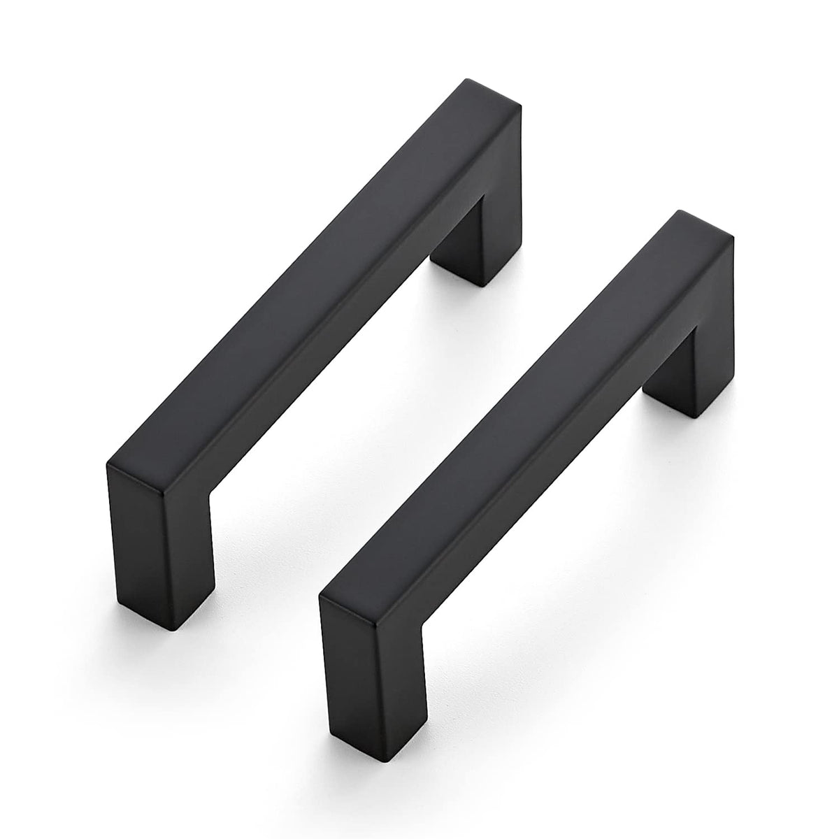 Ravinte matte black square cabinet handle on a kitchen drawer for easy grip