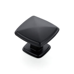 Ravinte matte black square knob for kitchen cabinets with durable finish and clean lines.