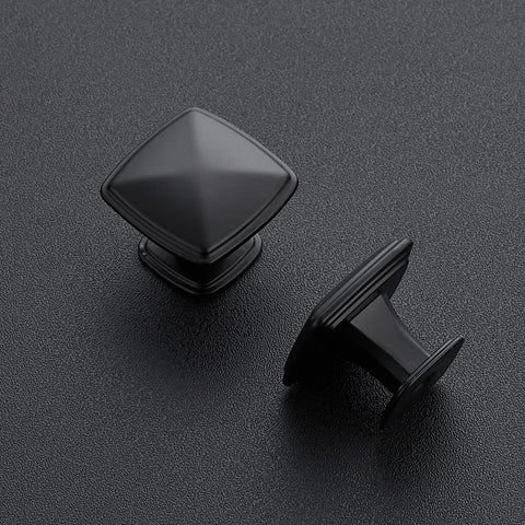 Ravinte square knob in matte black adds timeless style to drawers.