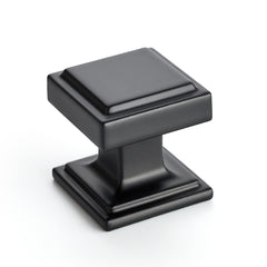 Ravinte matte black square knob on kitchen cabinet for a sleek upgrade