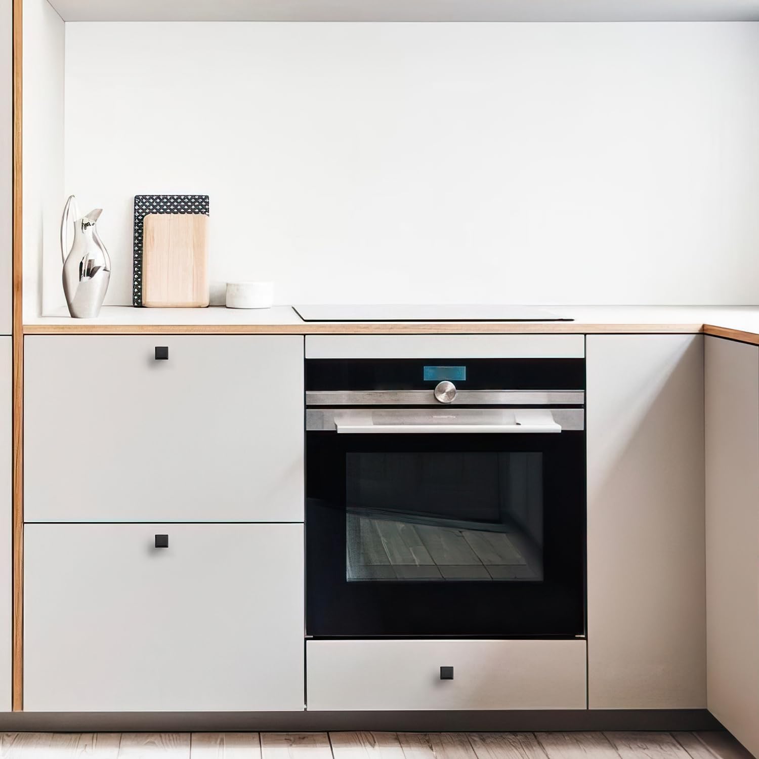 Ravinte modern cabinet accessory matte black elevates furniture fronts.