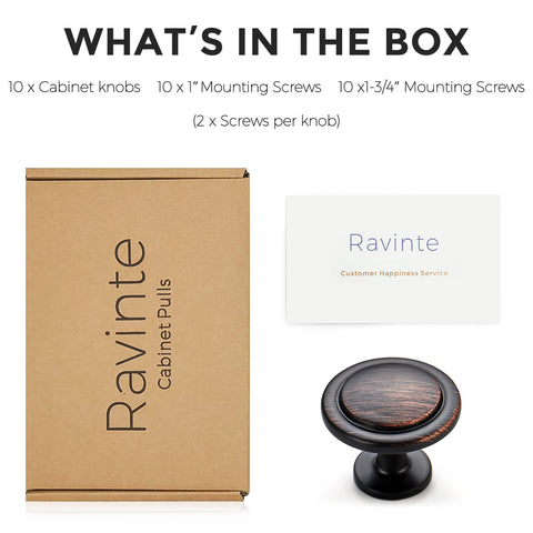 Ravinte oil-rubbed bronze knobs finish detail emphasizing durability and tone