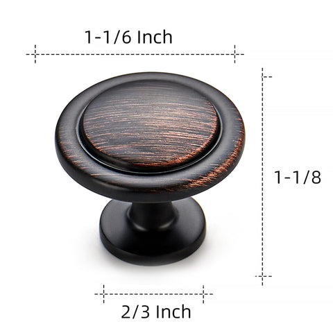 Ravinte oil-rubbed bronze knobs on a cabinet drawer showing smooth pull