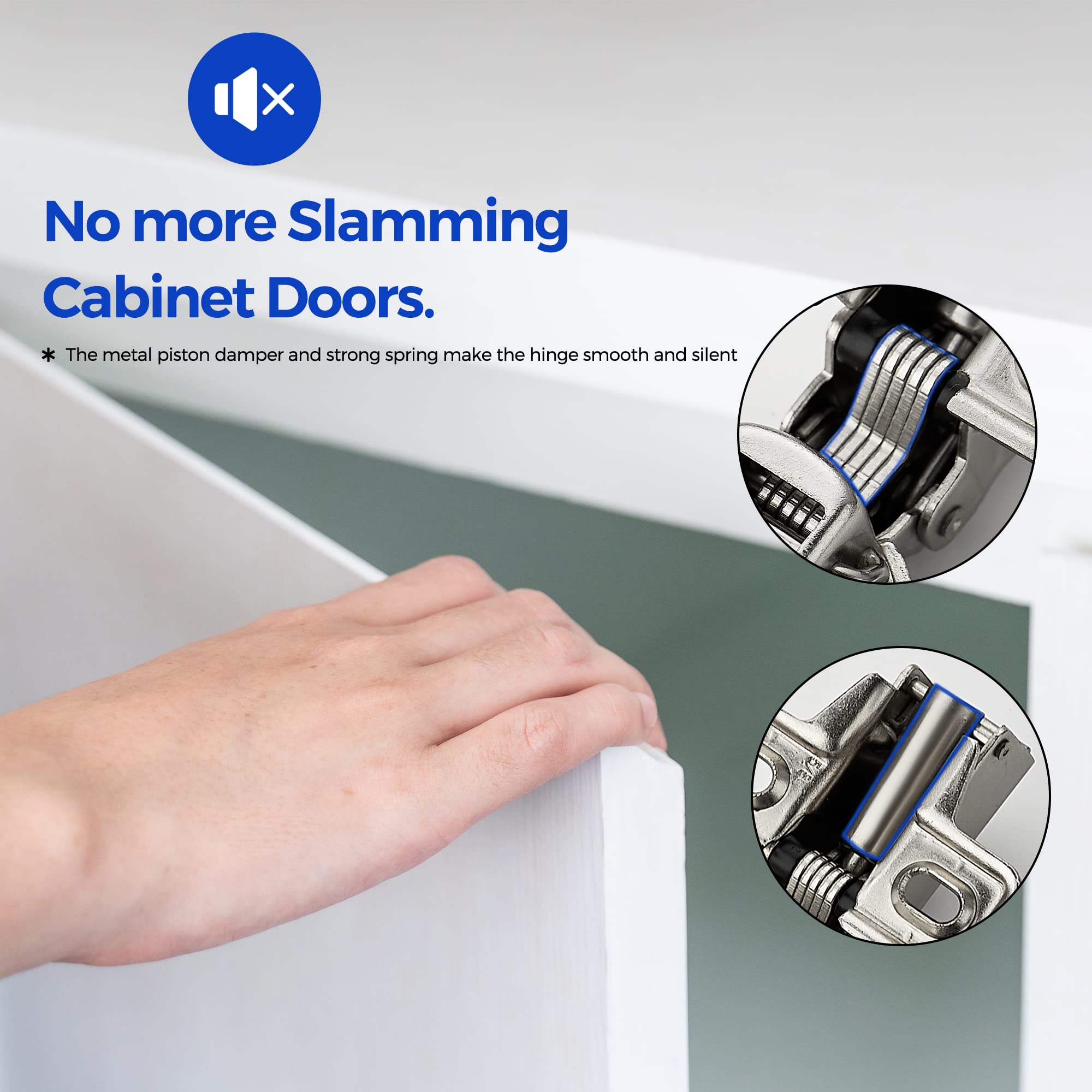 Ravinte pack of 10 hinges ideal for upgrading kitchen, bathroom, or storage cabinets.