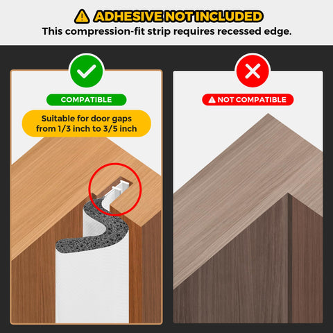 Ravinte q-shaped foam closeup white seal demonstrating easy installation