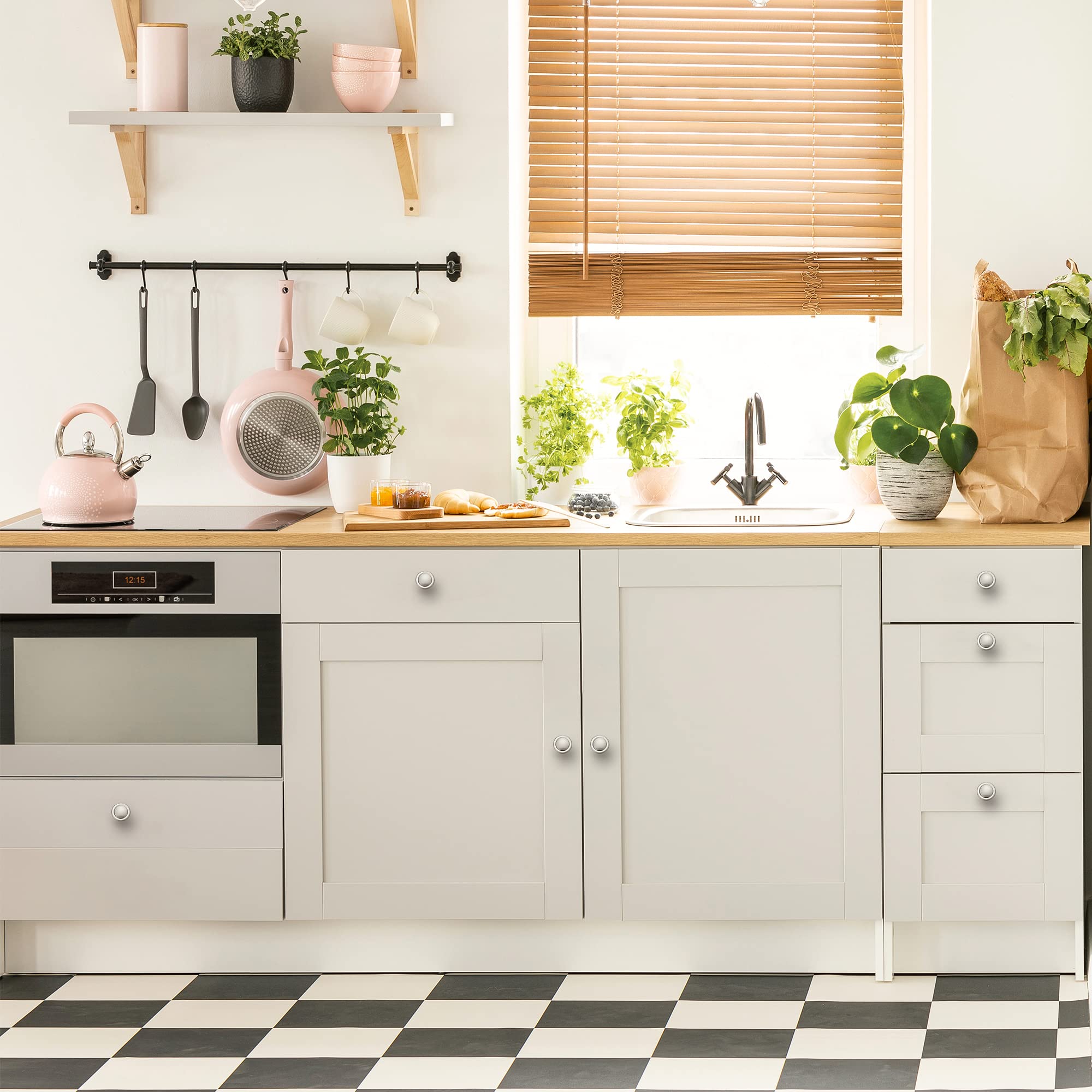 Ravinte round knob 1-1/4 inch enhances cabinetry with easy installation