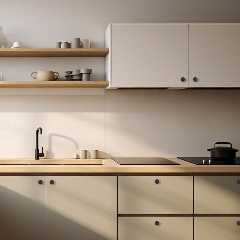 Ravinte round-knob satin black finish complements modern and traditional decor.