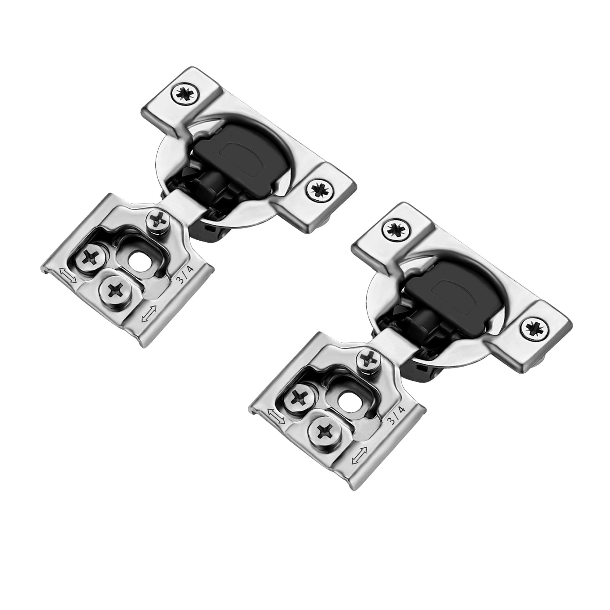 Ravinte satin-nickel hinges suit modern kitchens and cabinets.