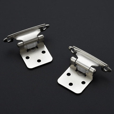 Ravinte semi-concealed face-mount hinge in satin nickel for durable fit