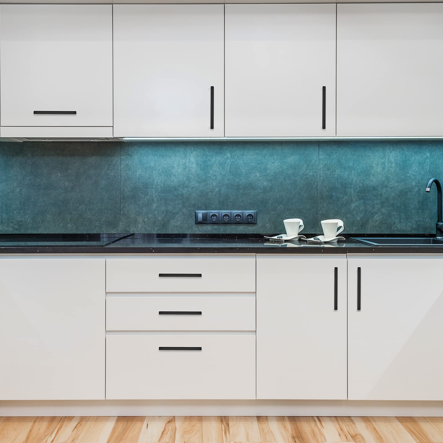 Ravinte sleek square pull offers comfortable grip and timeless design.