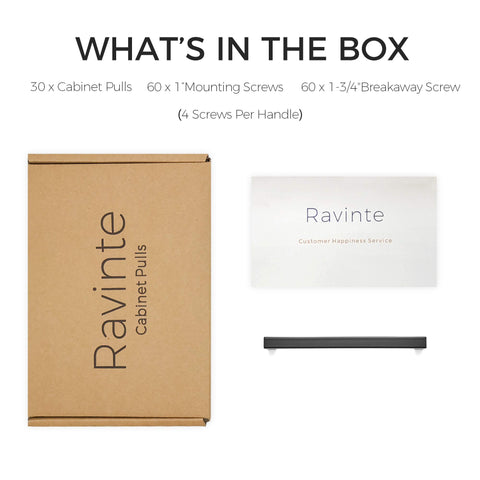 Ravinte 5-inch matte black pulls complement stainless kitchen elements.