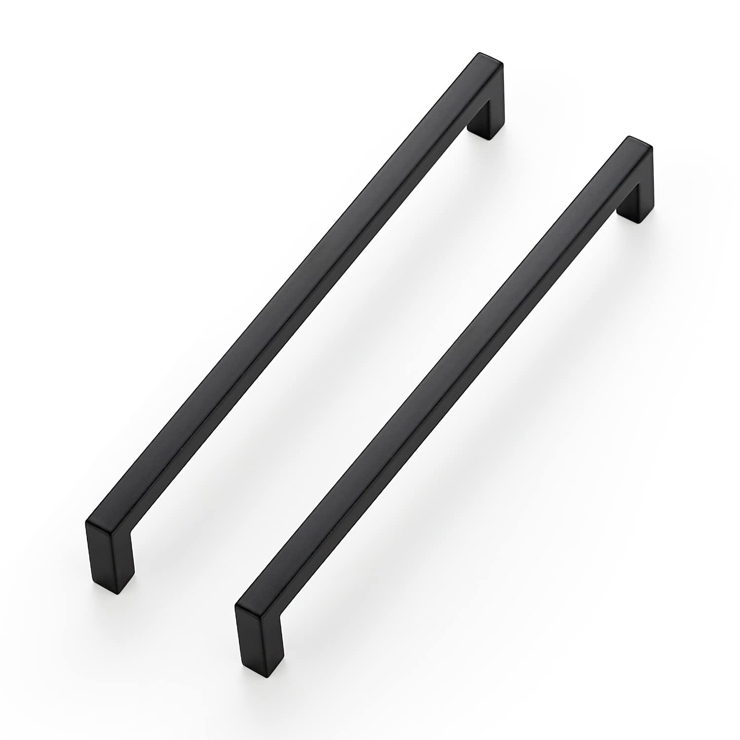Ravinte solid 7-1/2 inch center-to-center drawer handle, matte black, durable zinc alloy.