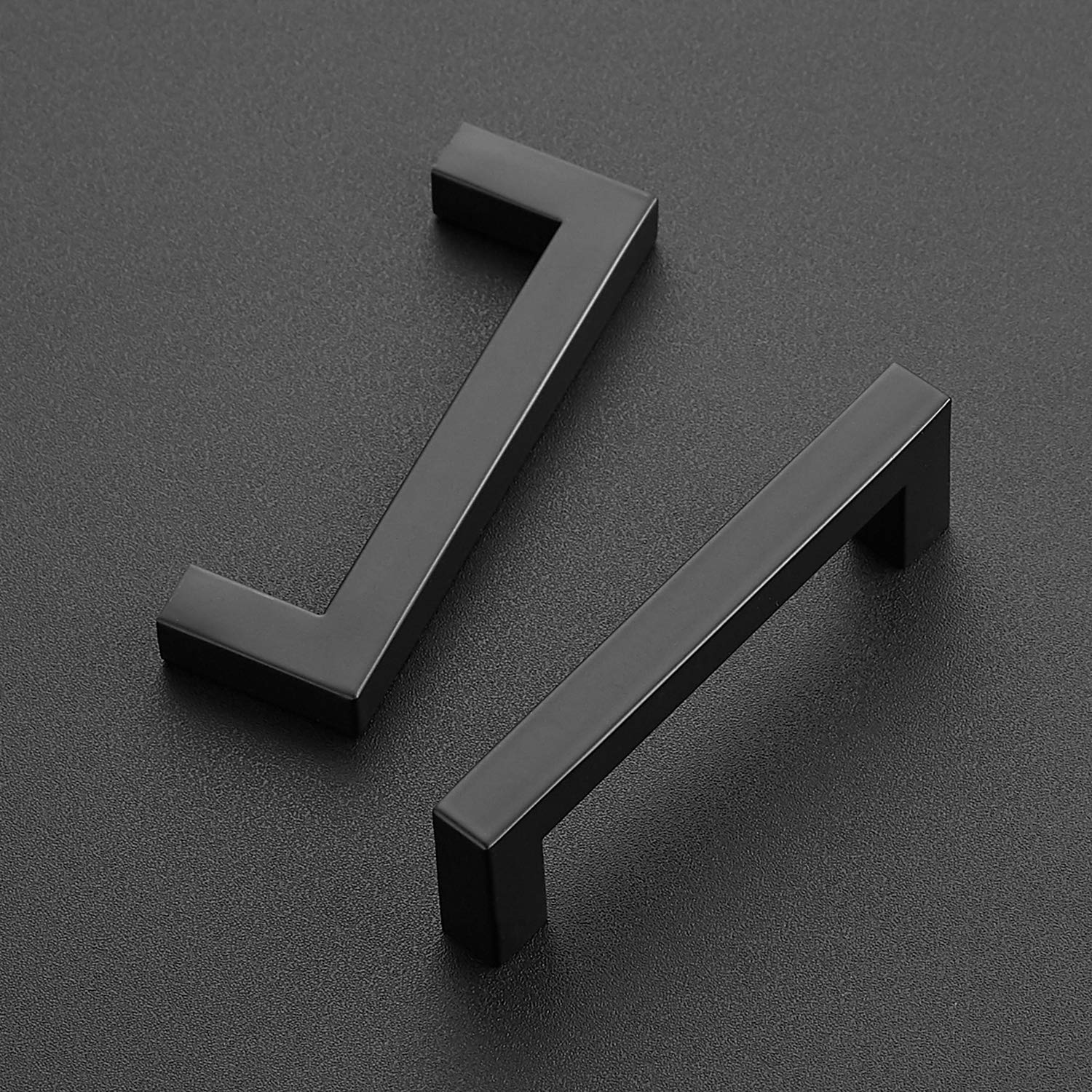 Ravinte square cabinet handle, 4-1/4 inch length, matte black finish