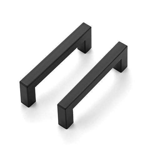 Ravinte square cabinet handle matte black 4-1/4 inch for kitchen upgrade