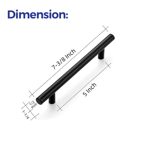 Stainless steel Ravinte pull with matte black finish suits modern appliances.