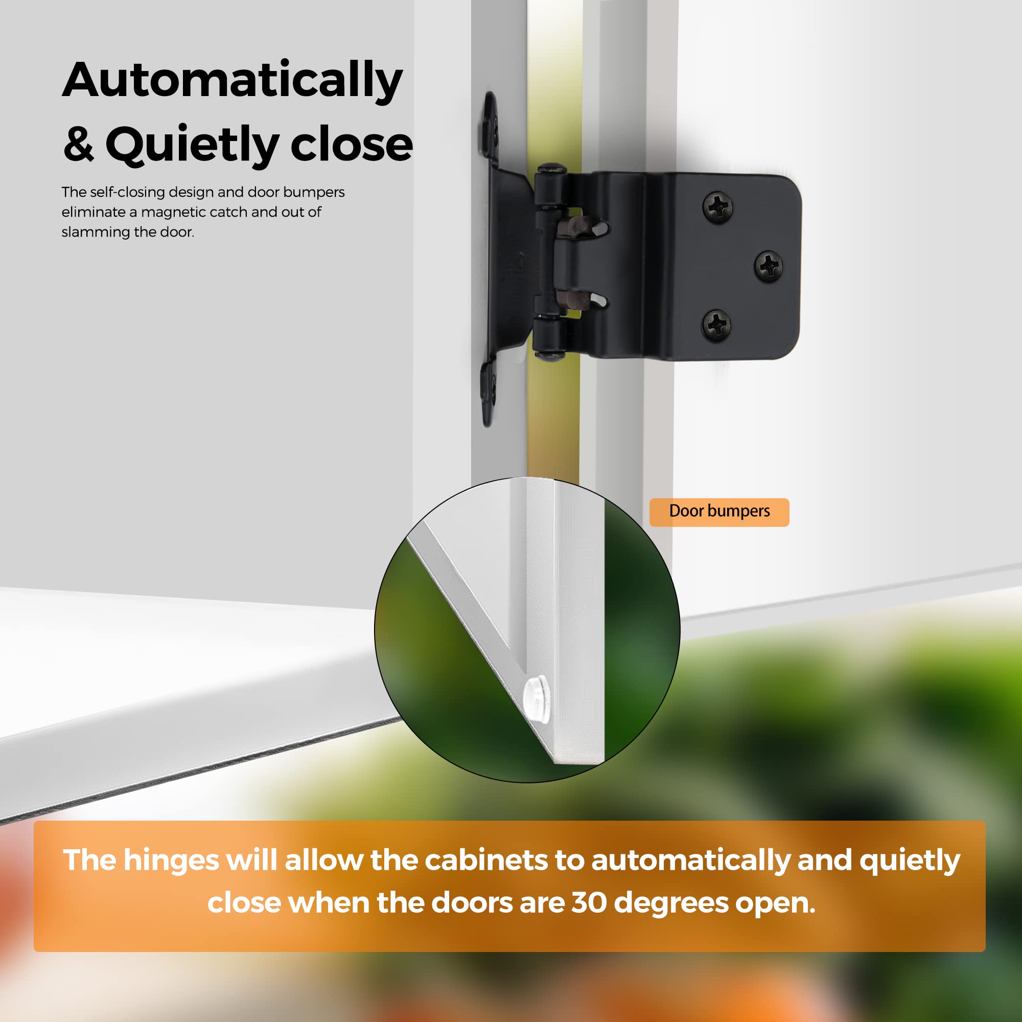 Ravinte surface-mount hinge shown without mortise