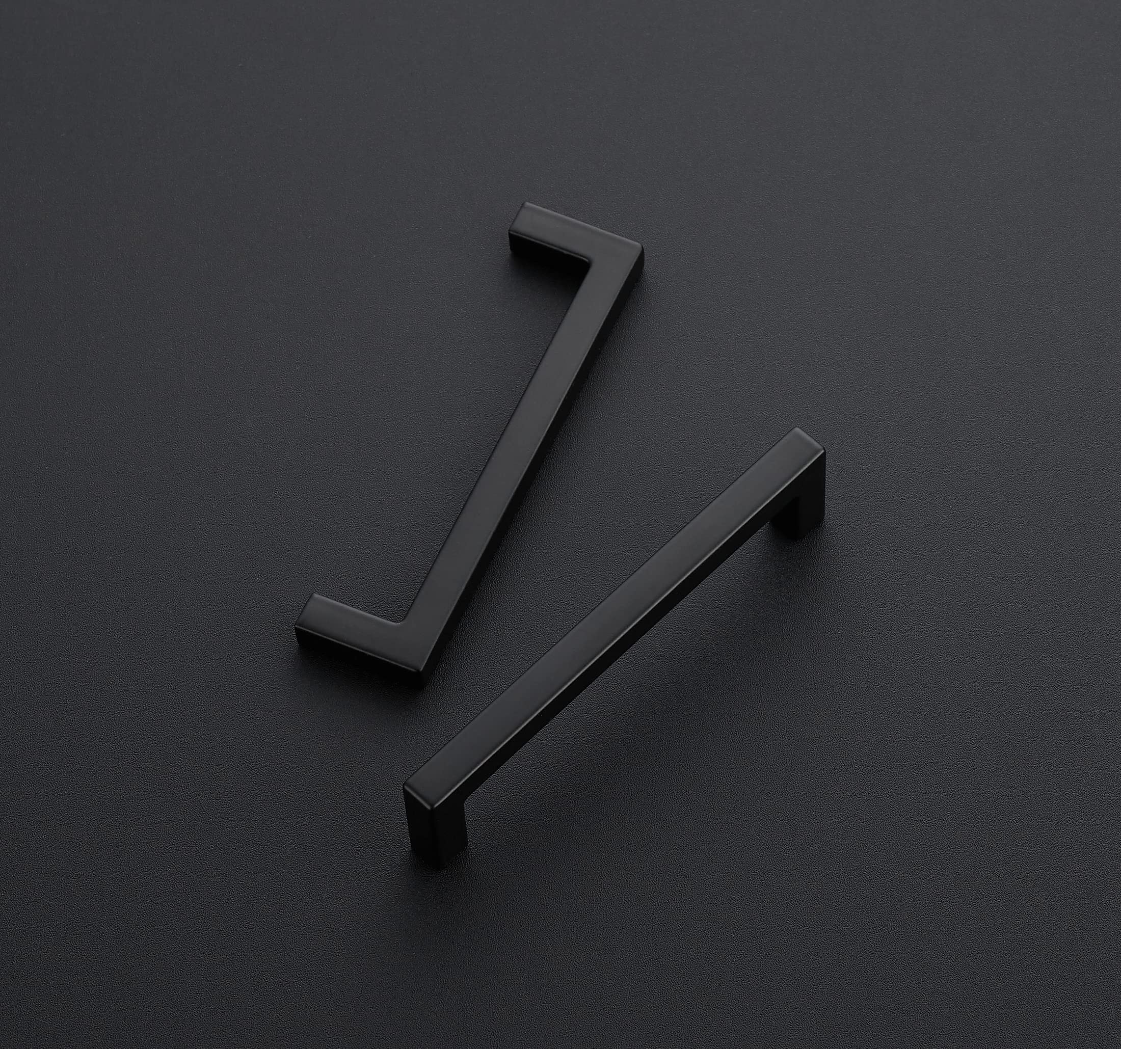 Ravinte zinc alloy flat black drawer pull close-up showing durable finish.