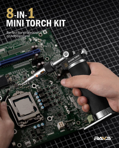 RAVS precision piezo ignition enables quick one-touch starts.
