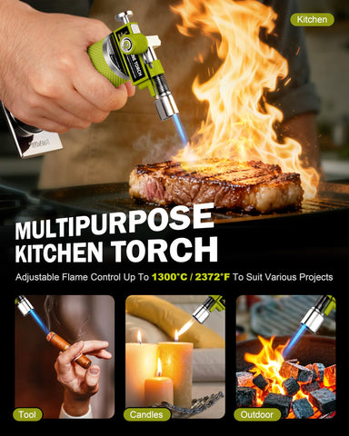RAVS refillable butane torch ready for quick gas refills and use.