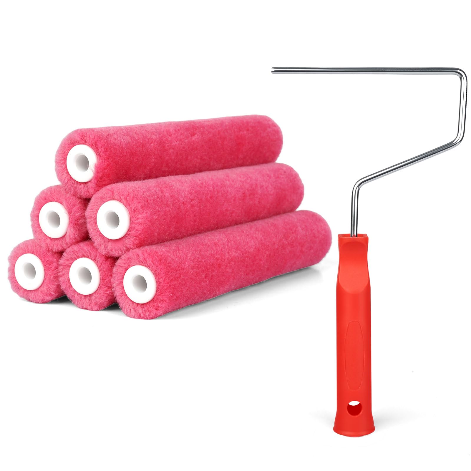 RAWILL Mohair roller 6-inch for smooth wall coverage and even paint uptake.