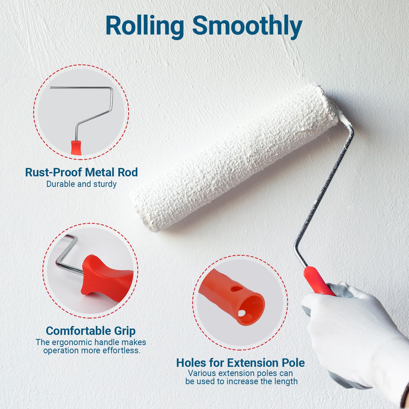 RAWILL roller delivers a smooth finish on walls with latex paint.