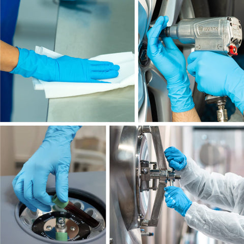 Raxwell blue nitrile gloves 50 count set for versatile use.