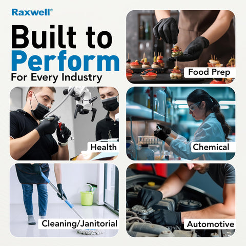 Raxwell food-grade nitrile gloves perfect for kitchen use and safe food handling.