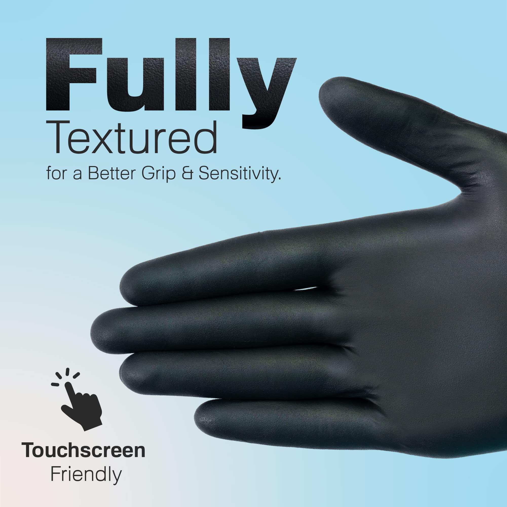 Raxwell gloves textured surface for secure handling.