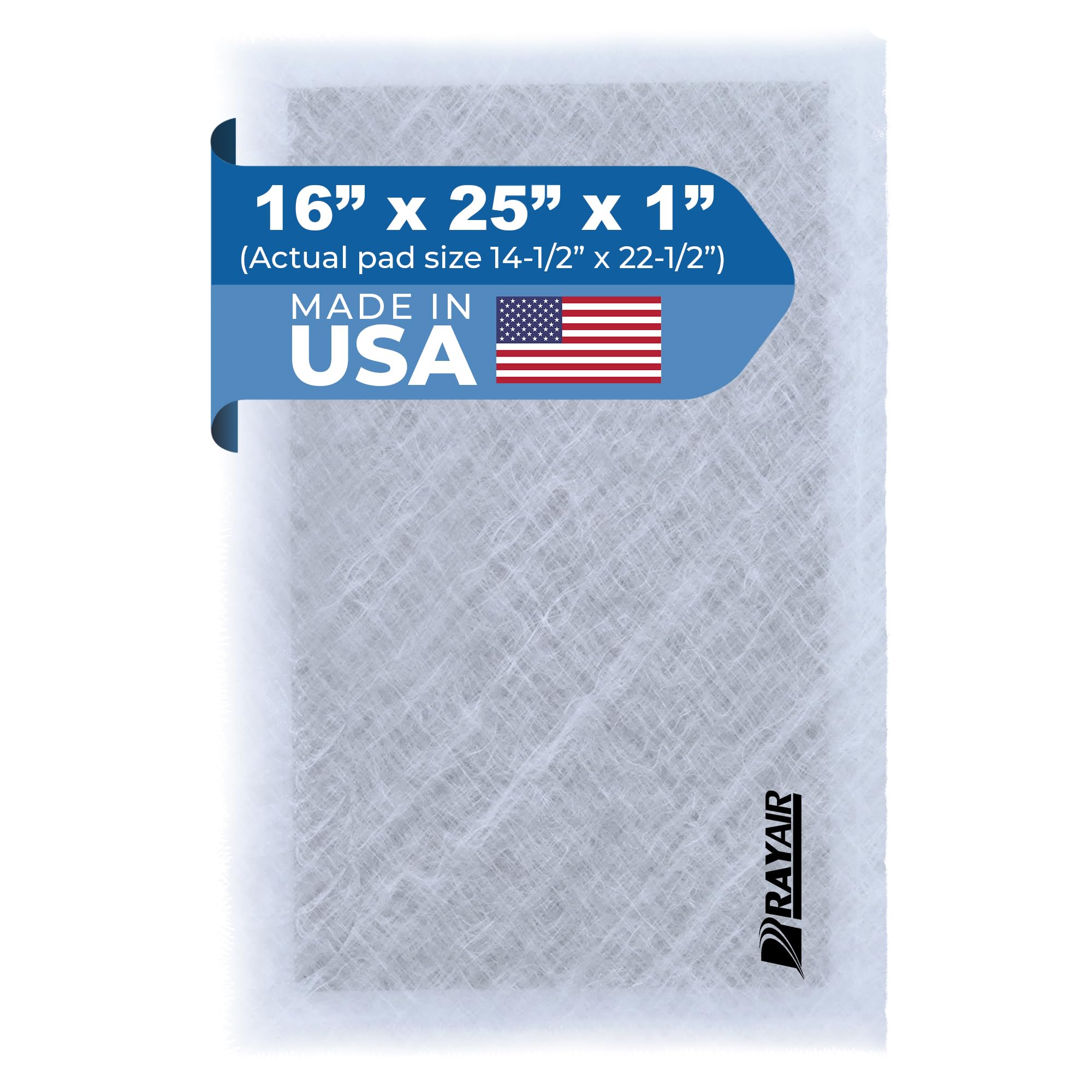 RayAir Supply 16x25 replacement pad front view for precise fit and improved filter replacement