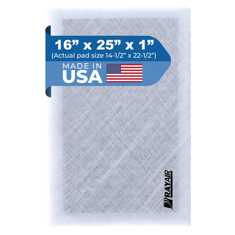 RayAir Supply 16x25 replacement pad front view for precise fit and improved filter replacement