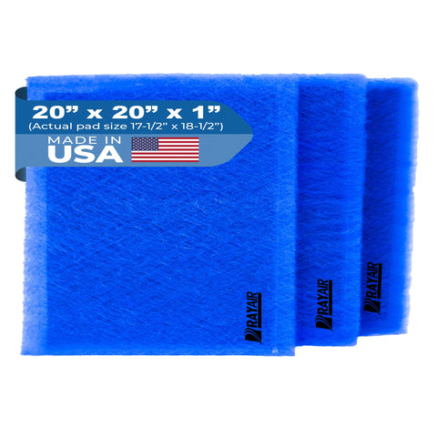 RayAir Supply 3-pack replacement pads for Dynamic 20x20 frame improve air filtration at home.