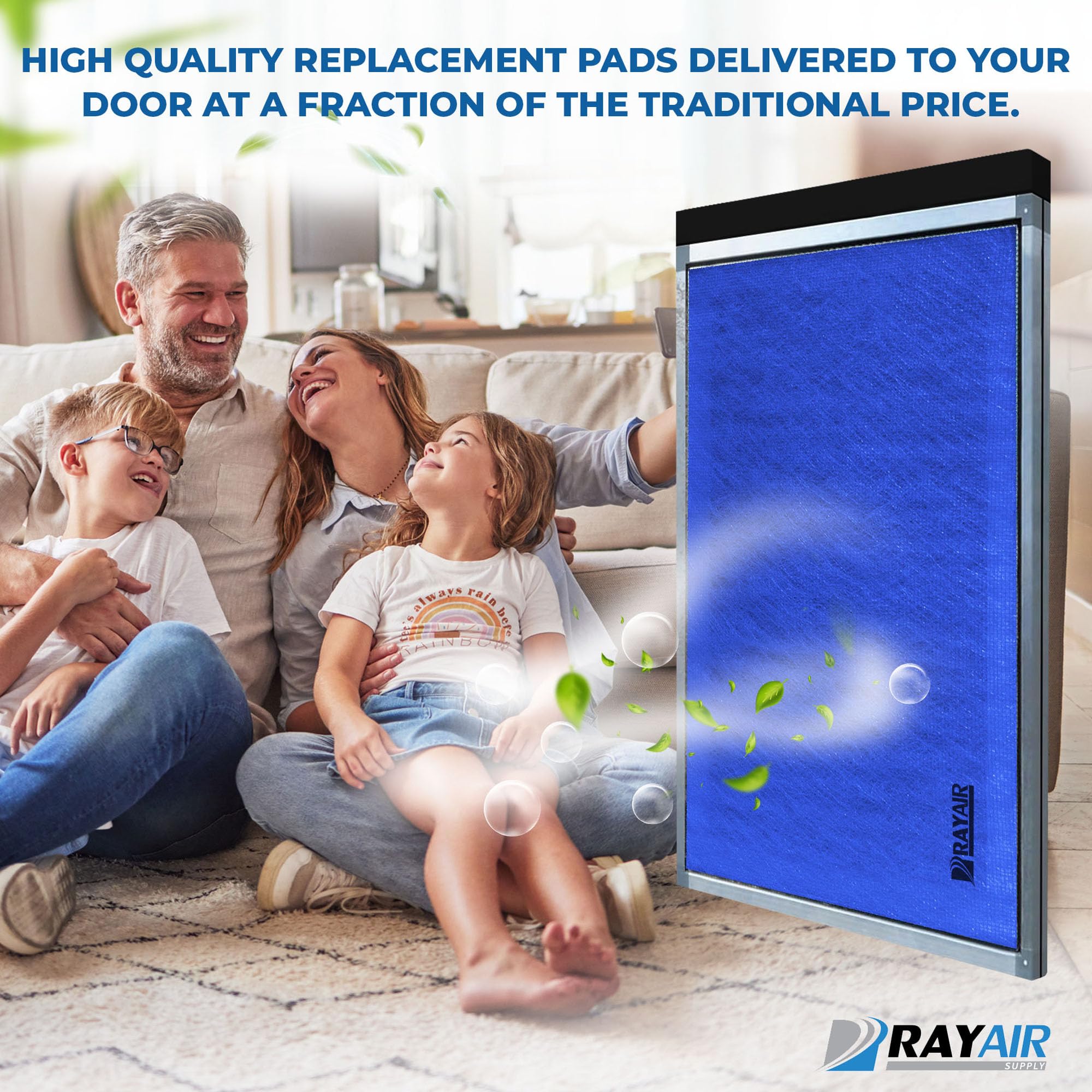 RayAir Supply packaging shows three ready-to-install pads.