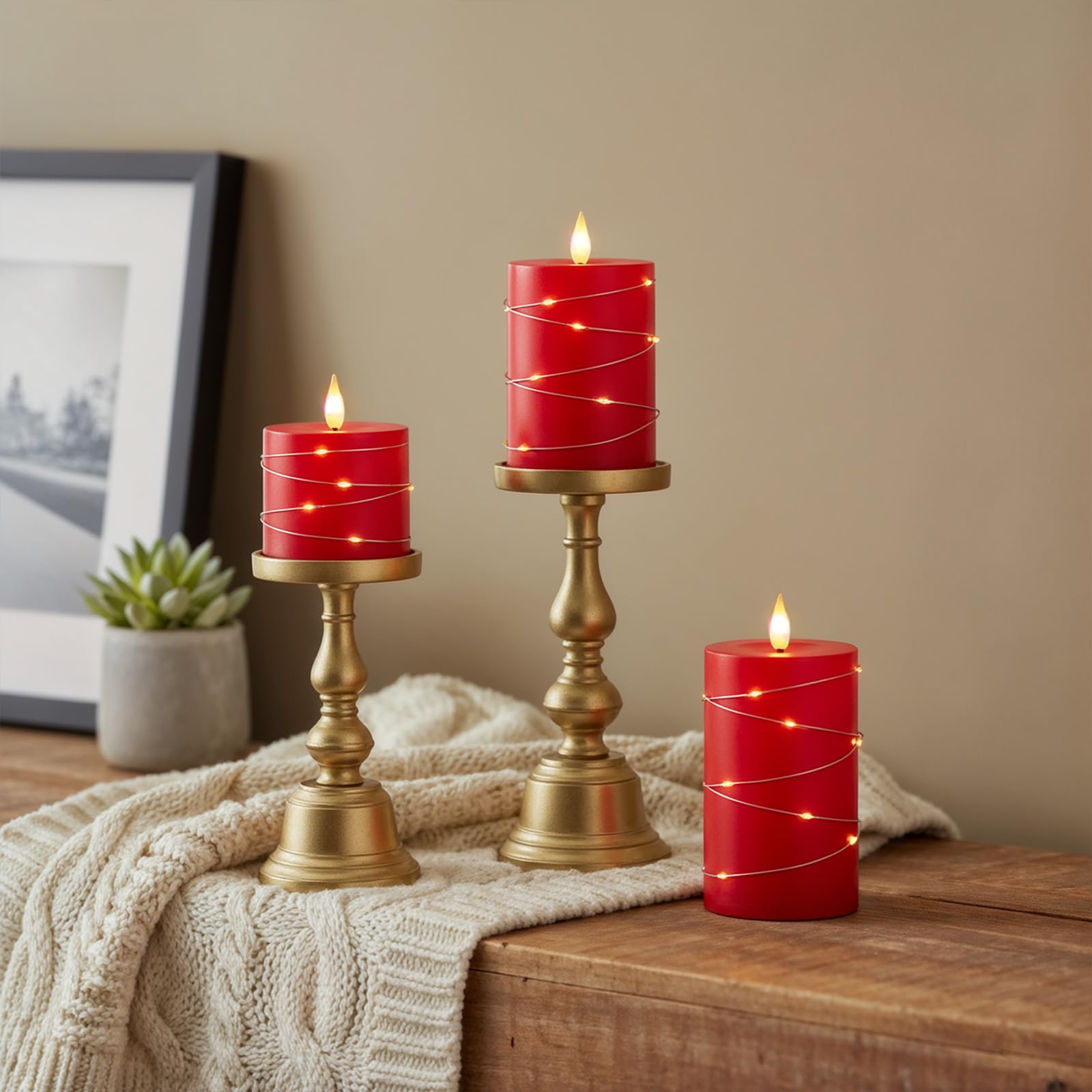 Raycare candles in various heights create versatile decorative lighting