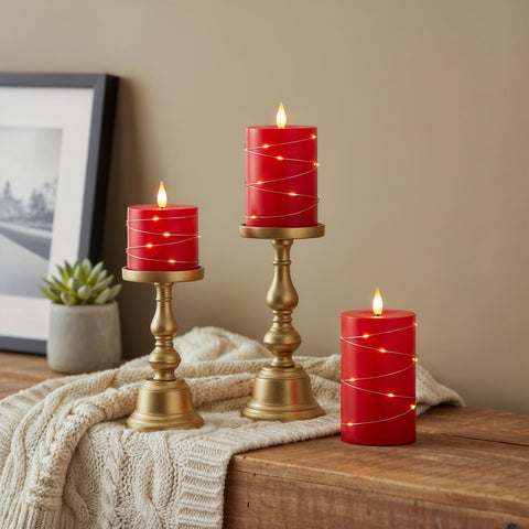 Raycare candles in various heights create versatile decorative lighting