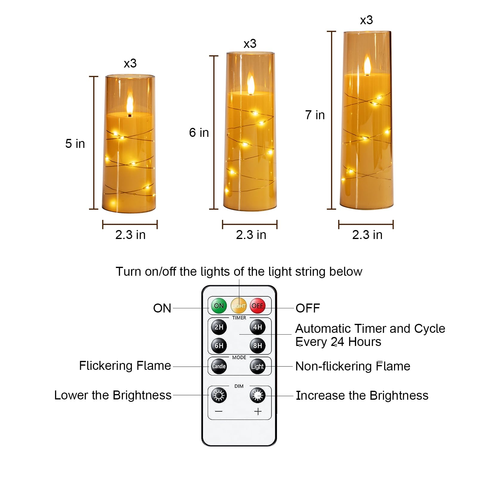 Raycare 6 inch flameless candle creates layered lighting for events.