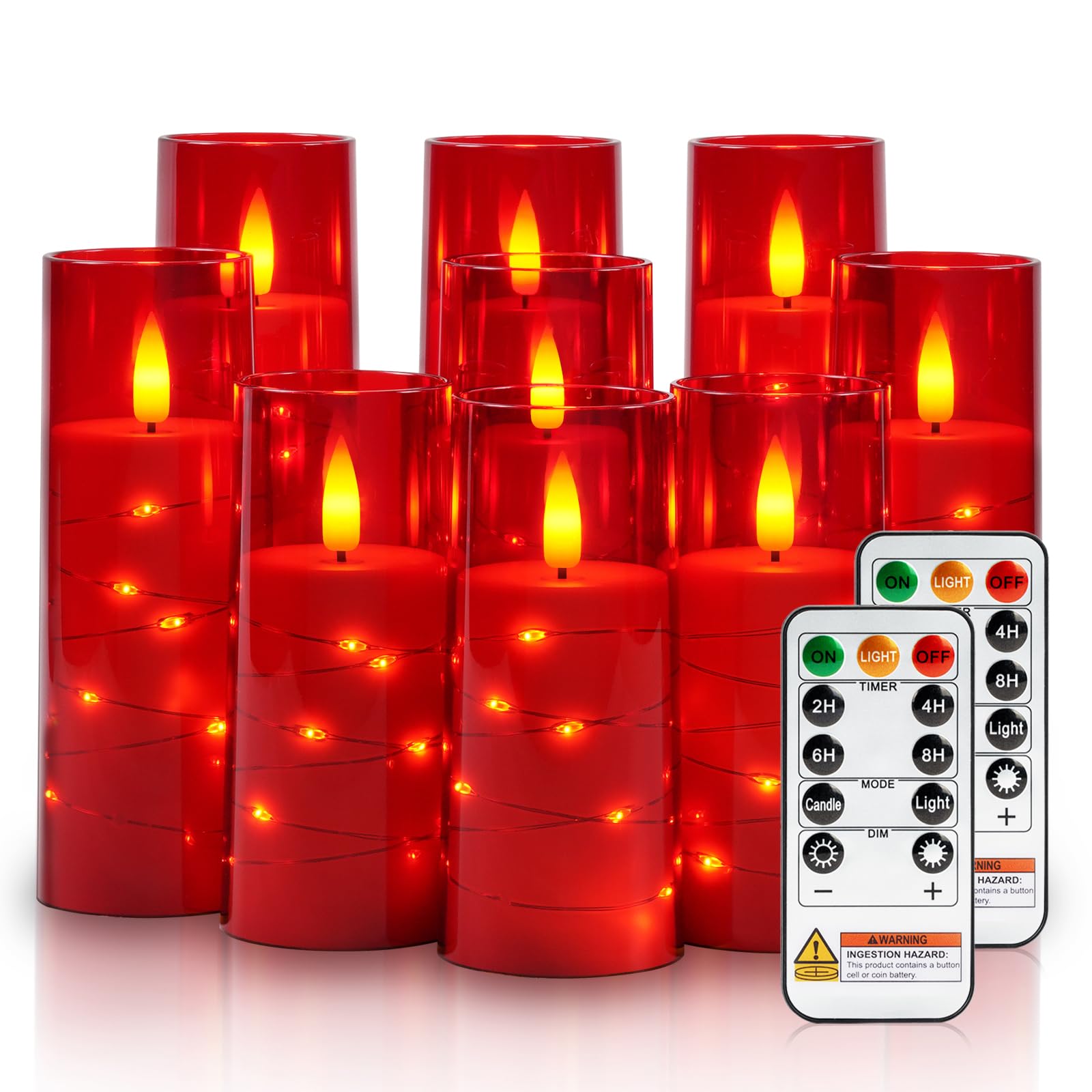 Raycare flameless candle with embedded star string for cozy, starry ambiance.