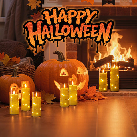Raycare candle shell features embedded star string for festive ambience.