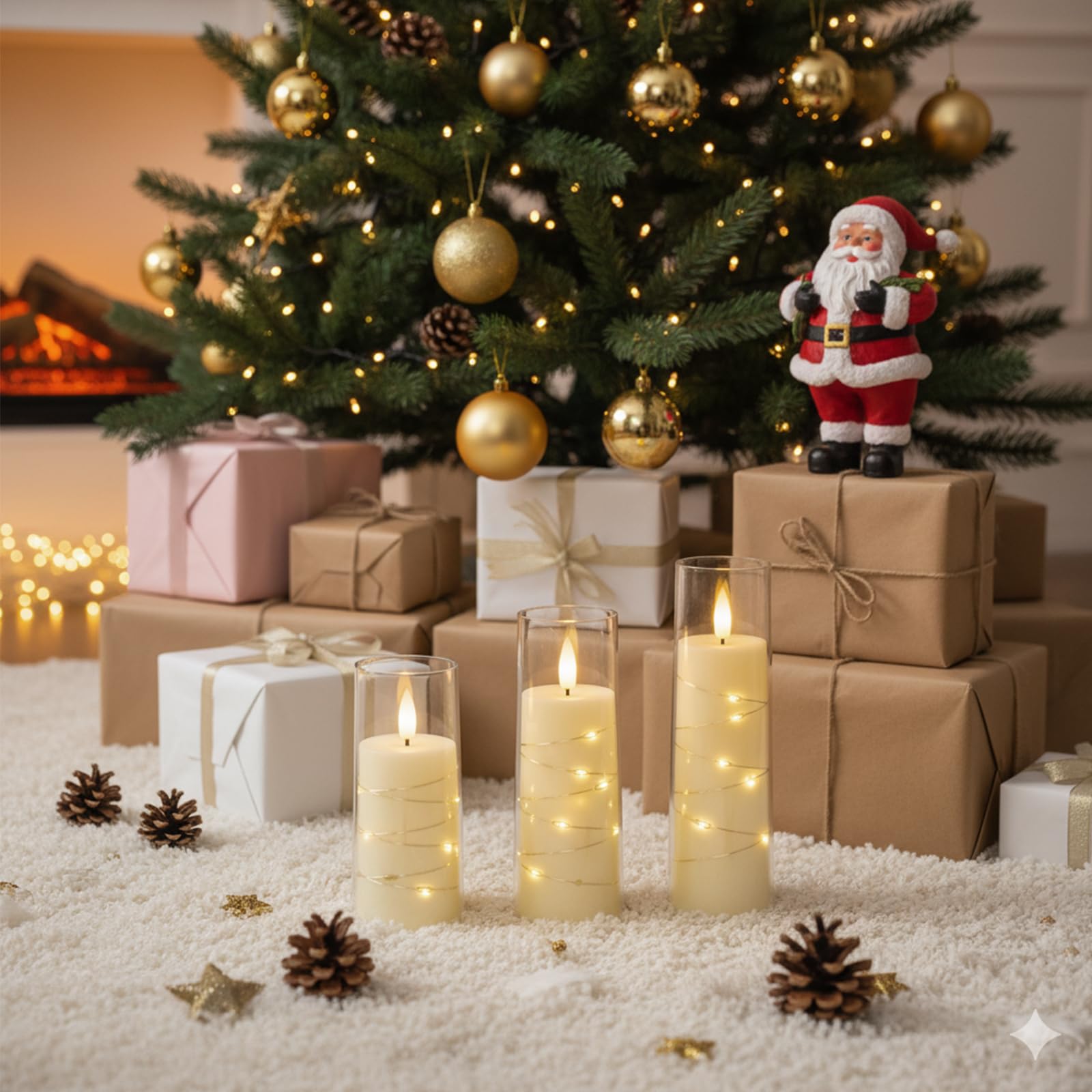 Raycare candles create stylish table centerpieces for celebrations.