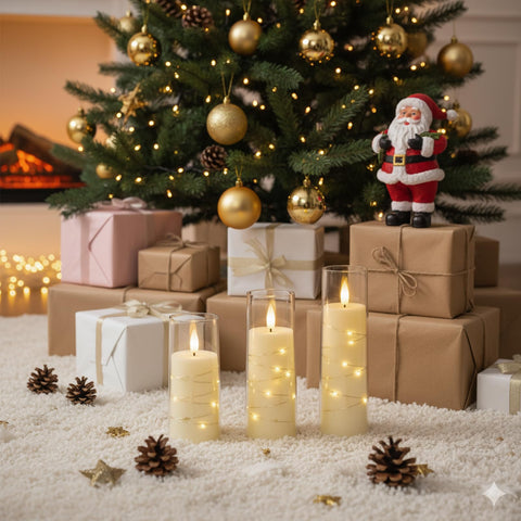 Raycare candles create stylish table centerpieces for celebrations.