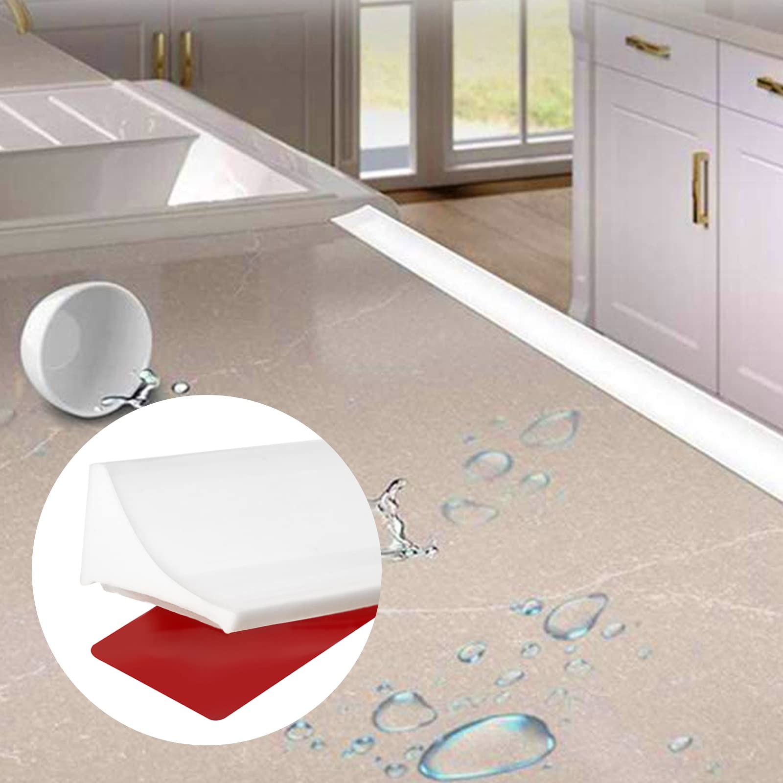 Raycity 90-degree threshold profile fits corners for splash control.