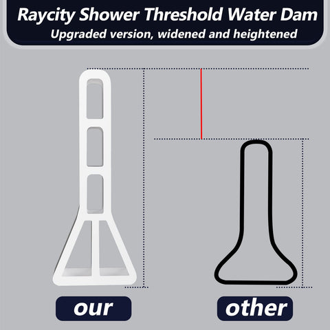 Raycity curbless shower barrier creates a visible dry edge