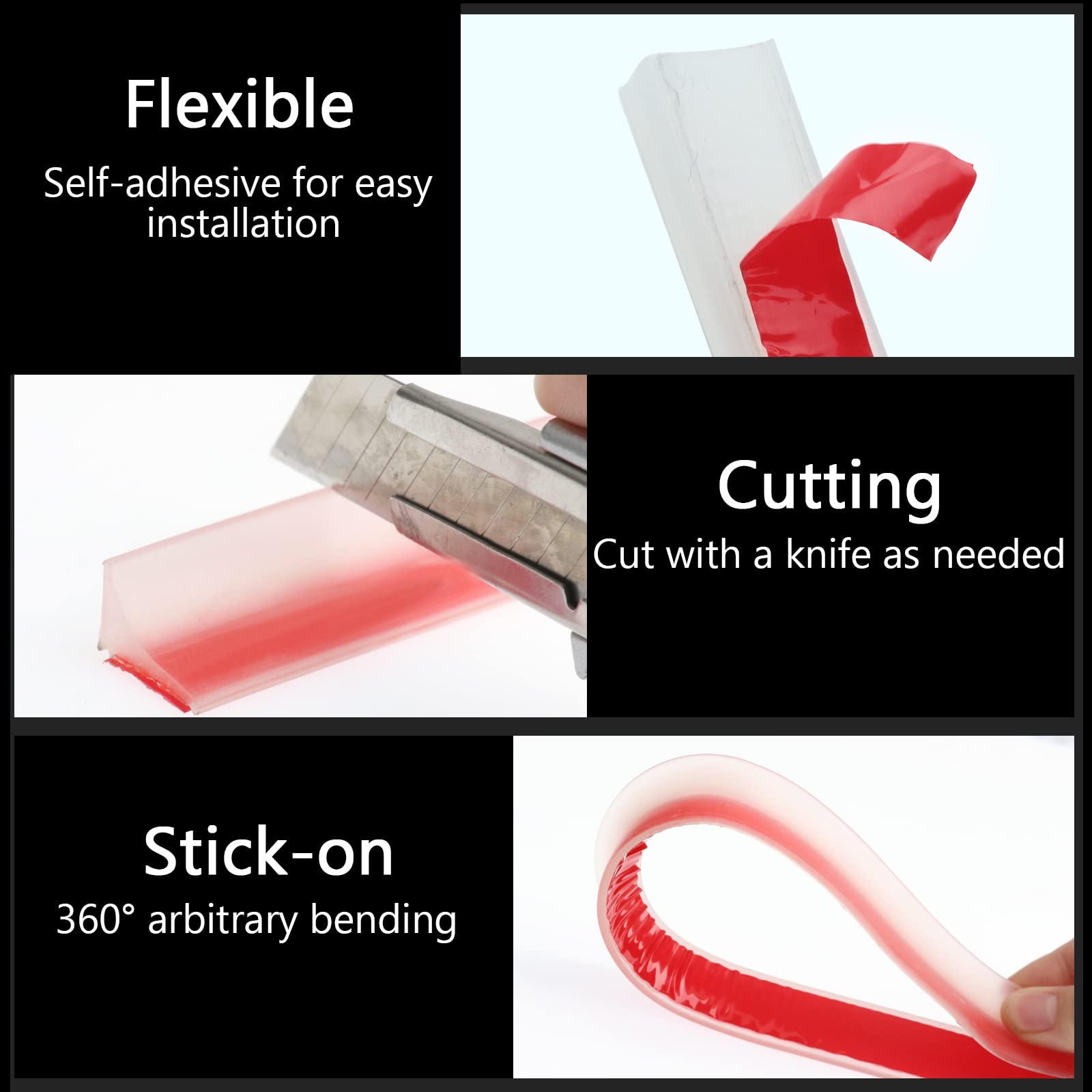 Raycity flexible silicone dam seals gaps around sinks and counters.