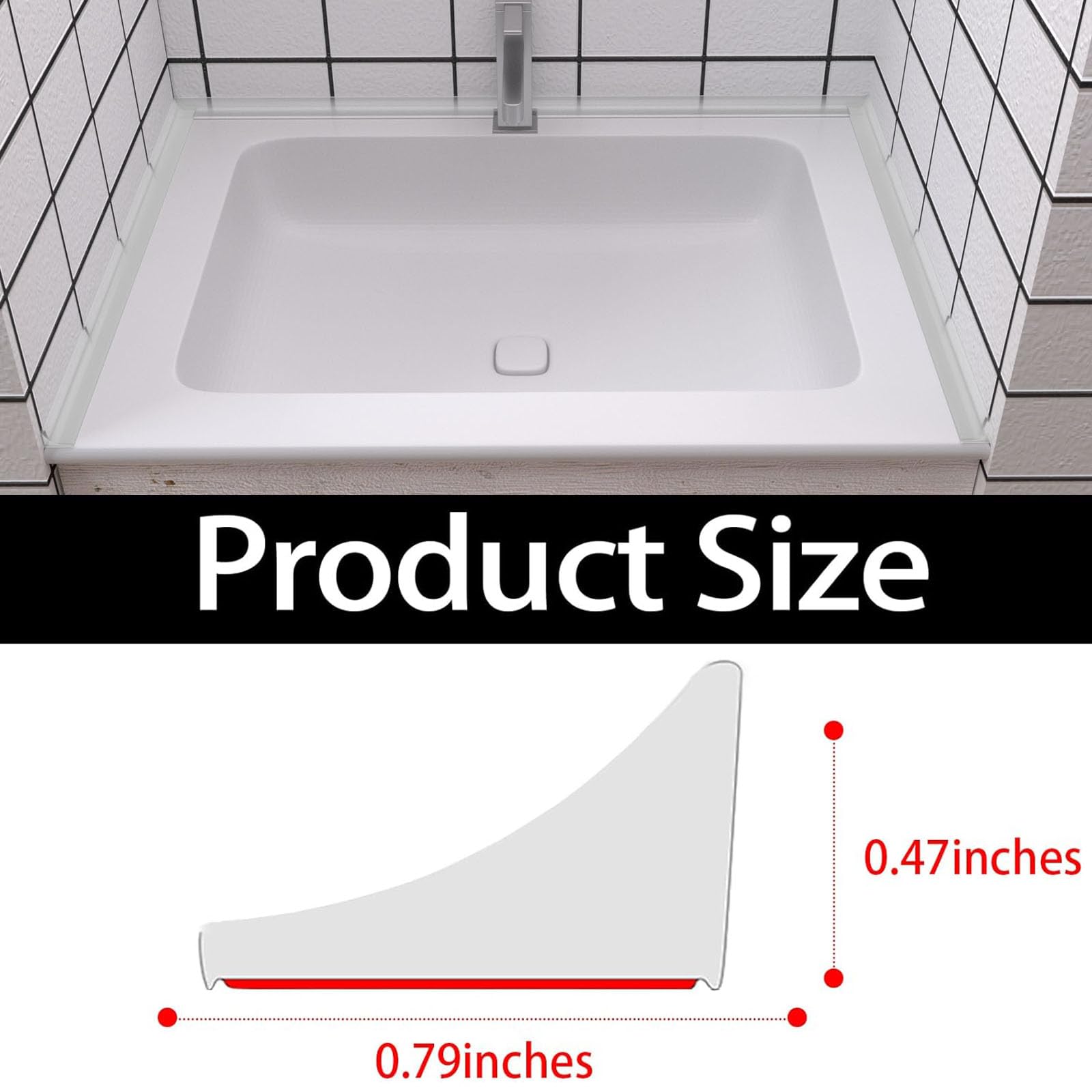 Raycity self-adhesive silicone water barrier on bathroom sill reduces splashes