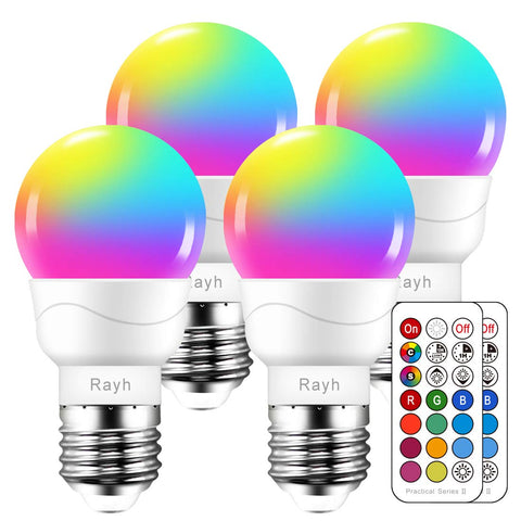 Rayh color-changing light bulb with remote control for mood lighting