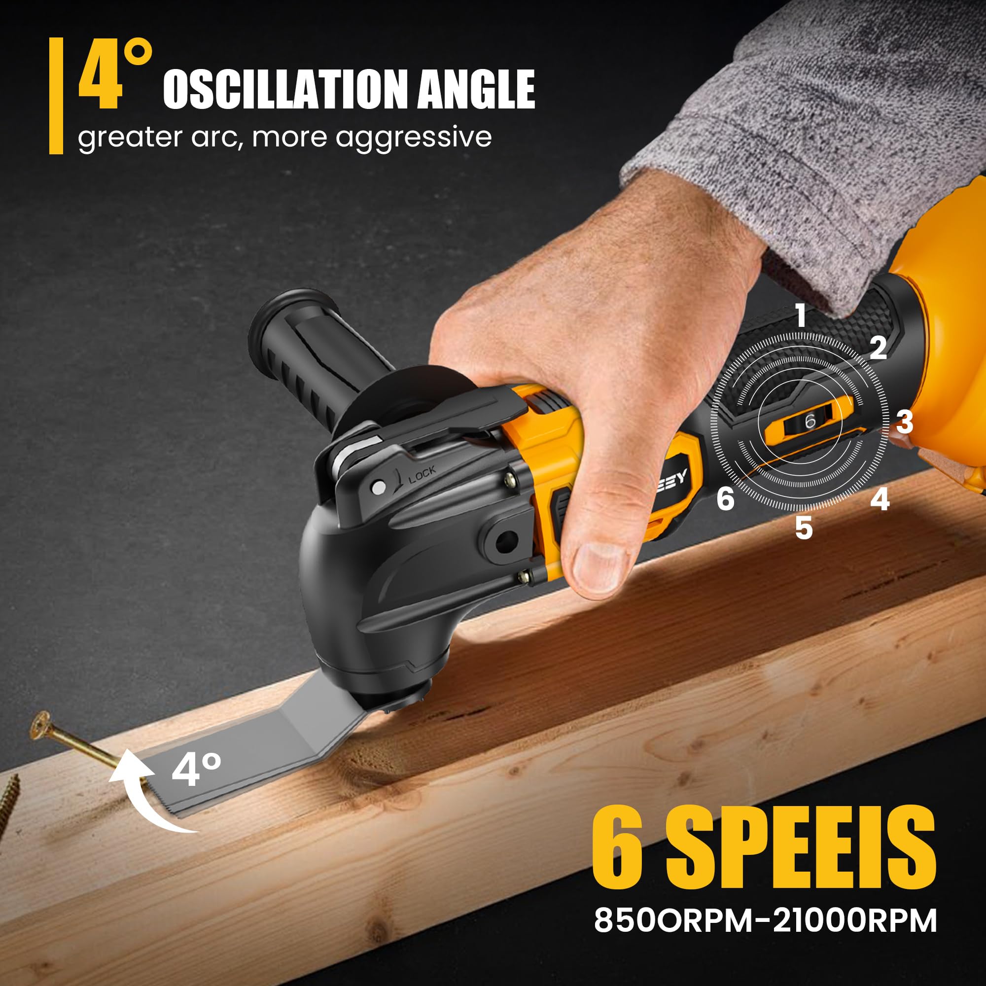 Rayleey tool with six-speed dial up to 21,000 OPM.