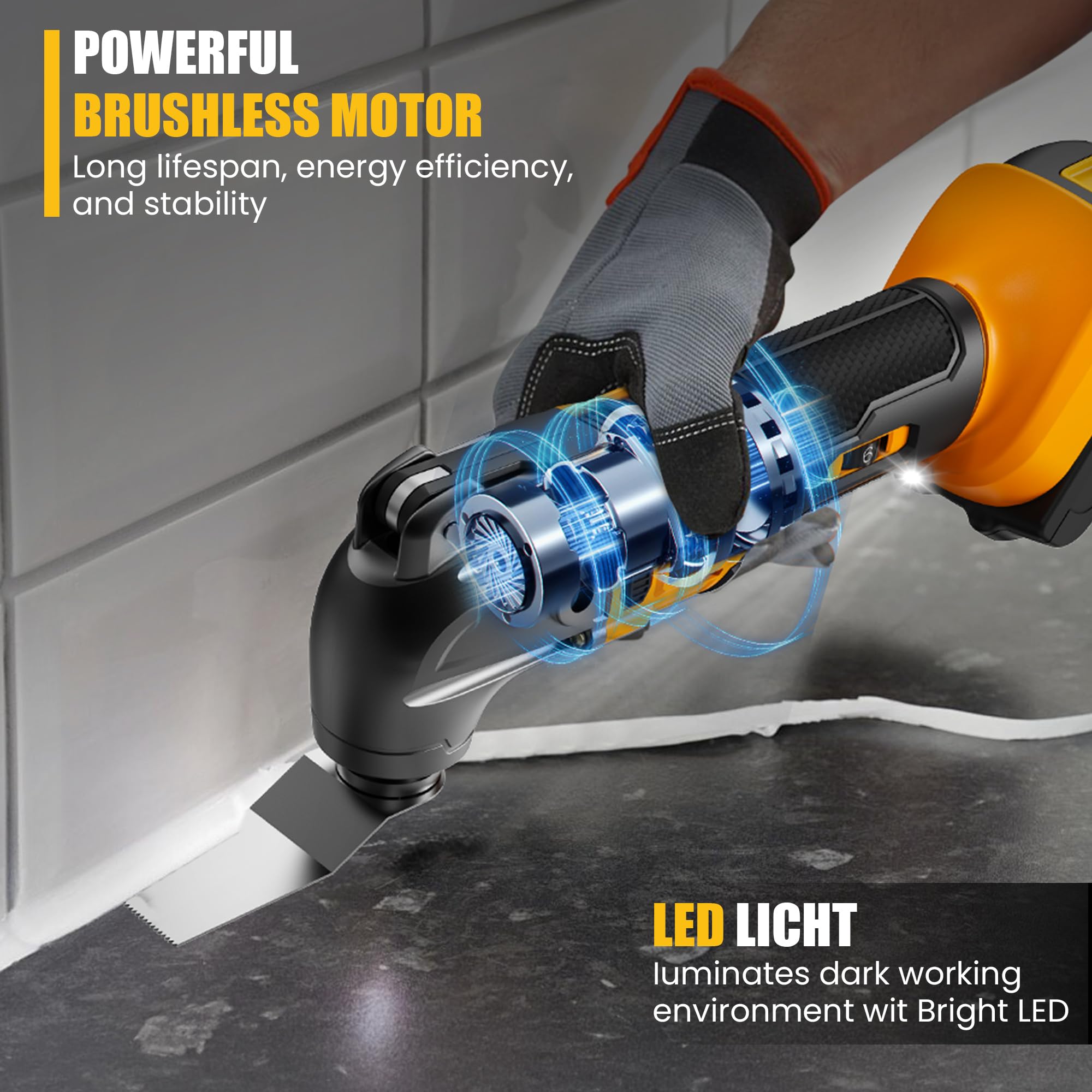 Rayleey brushless motor image highlighting longer runtime.