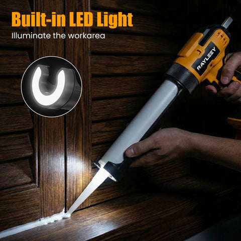 RAYLEEY LED work light illuminates dark spaces for accuracy.