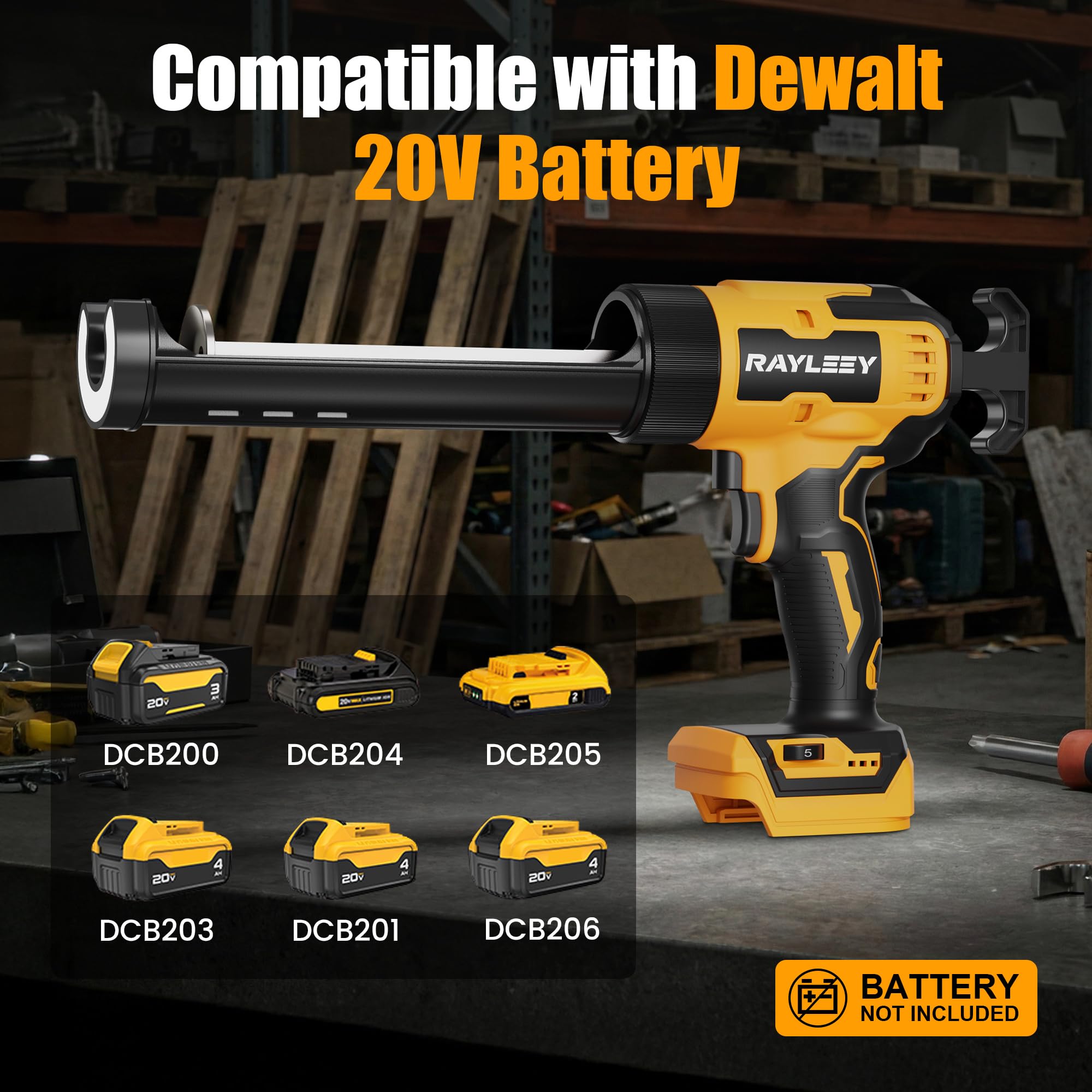 RAYLEEY caulking gun speed dial with six adjustable speeds.